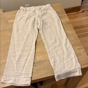 Beige Linen Top and Pant Lounge set